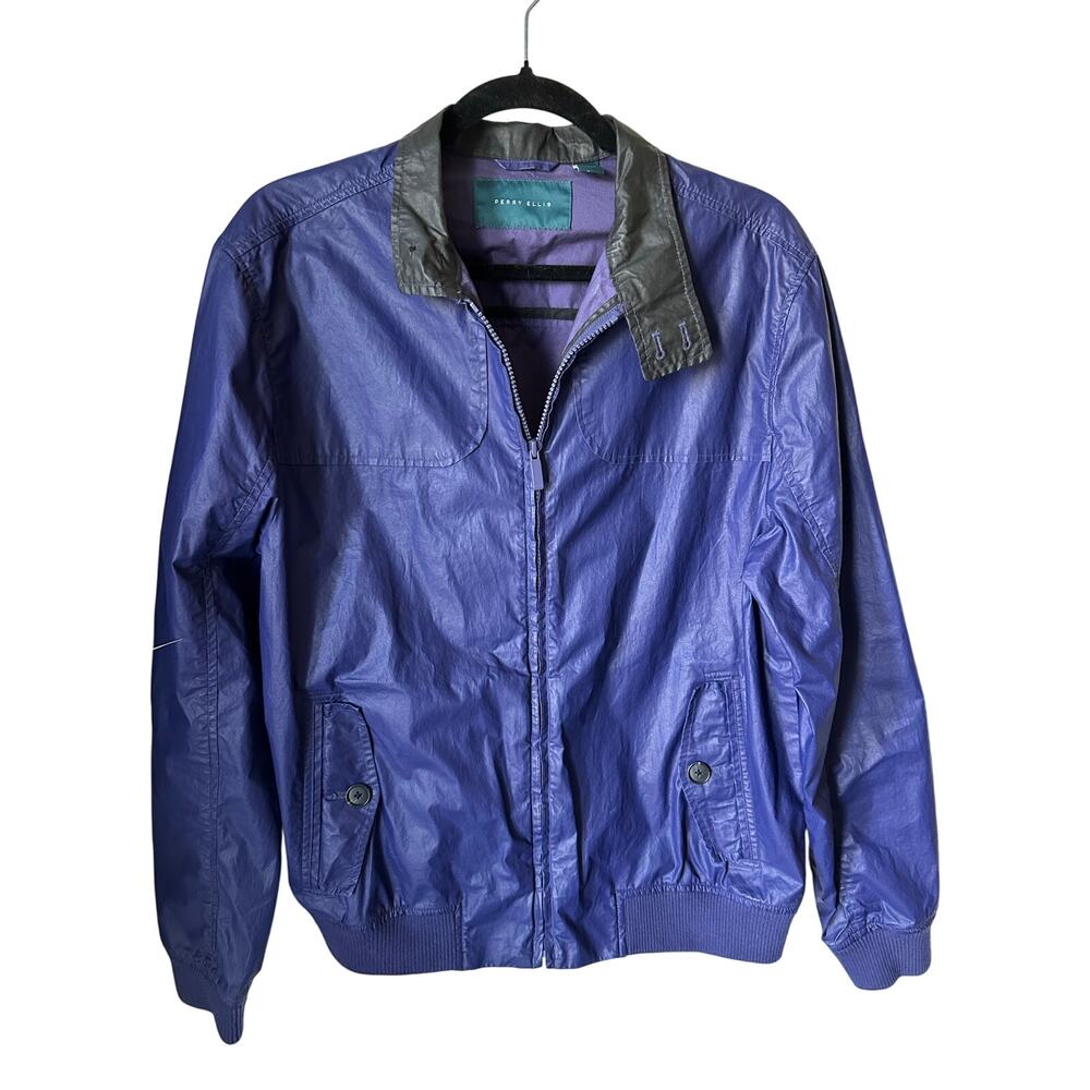 Perry Ellis Men’s Purple Rare Lightweight Bomber Jacket Size M Y2K Urban Retro - Picture 1 of 5